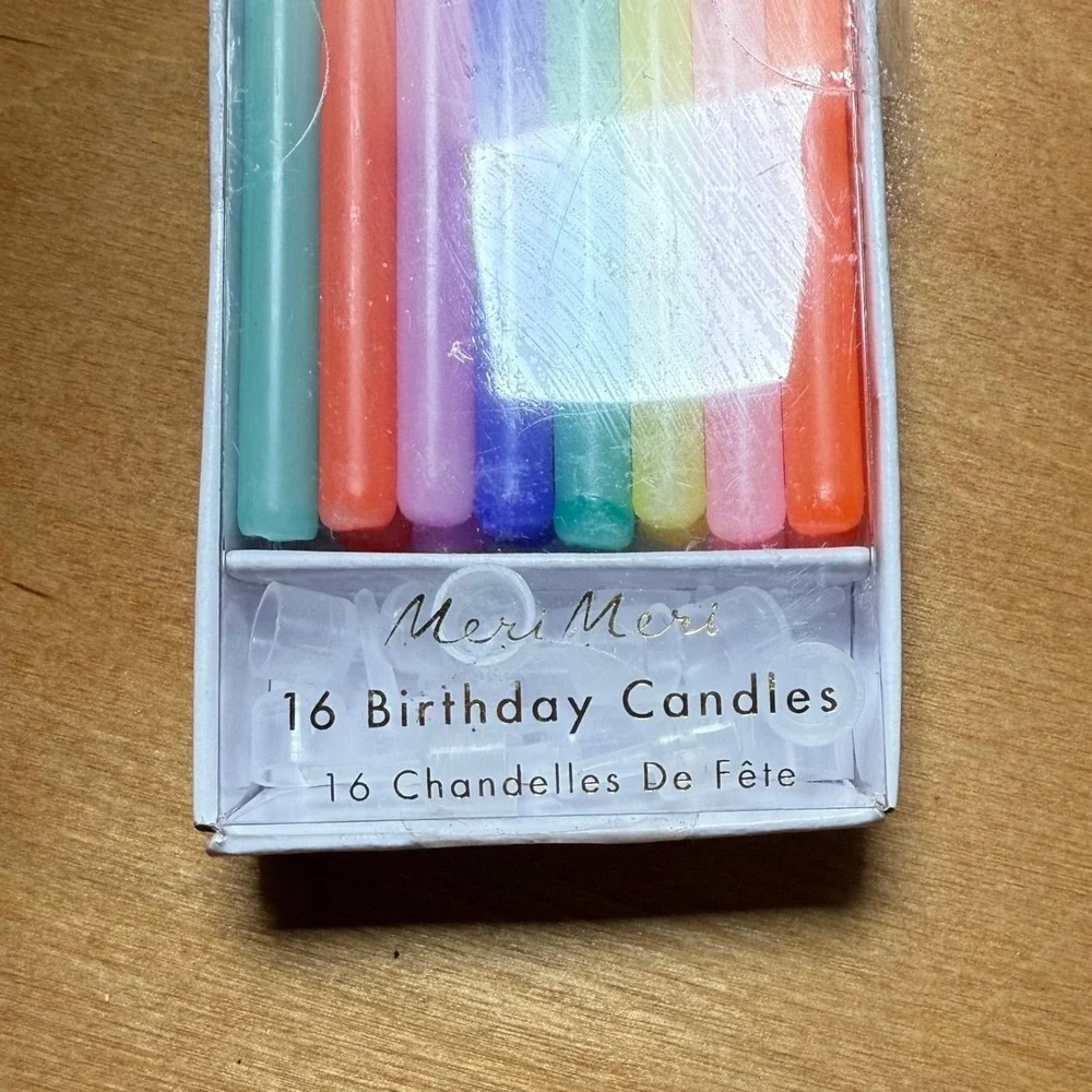 Meri Meri 16 Ombre Birthday‎ Candles Long Pastel Color Party Supplies Decor